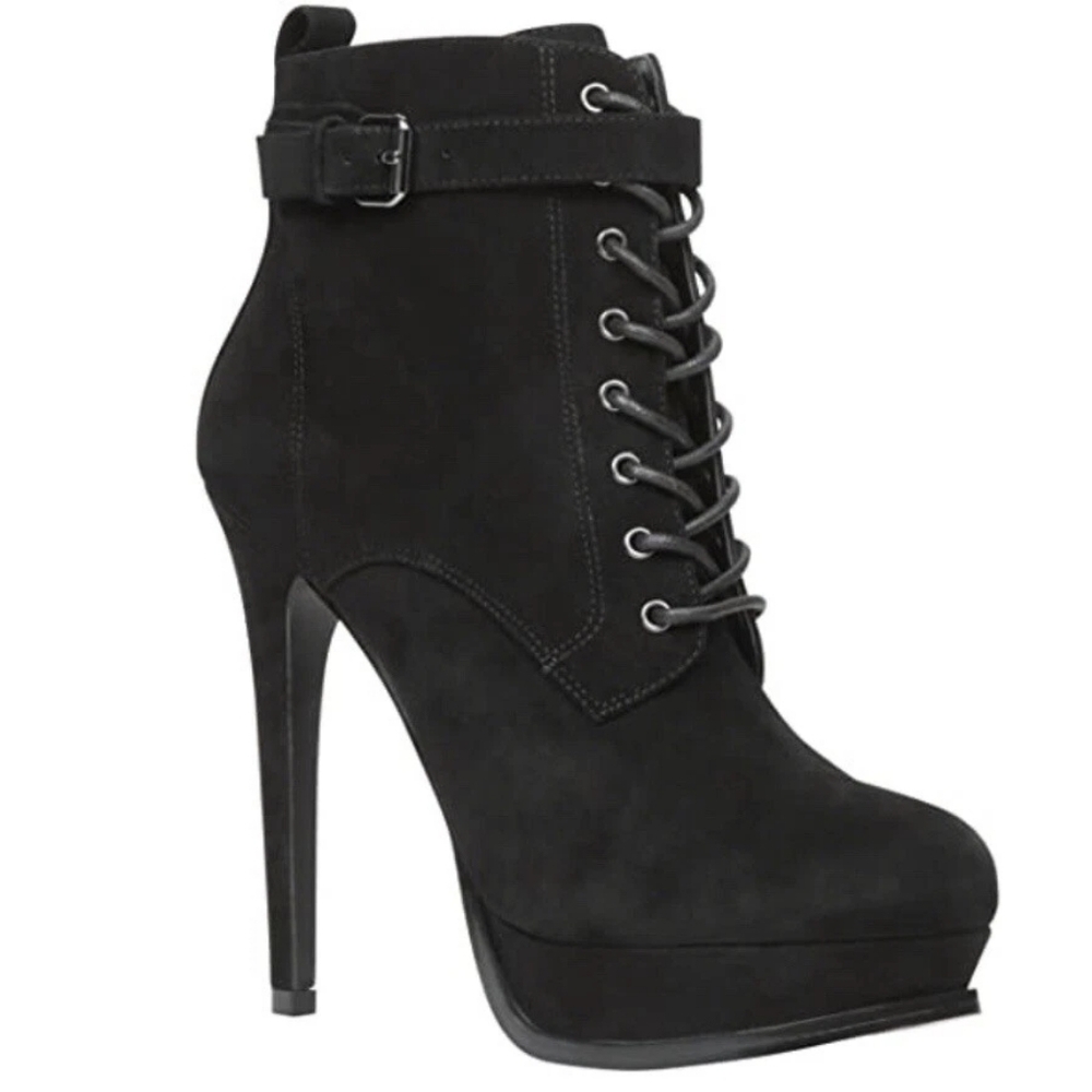 Aldo Panzano Black Suede Platform Booties